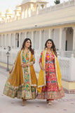 Floral Digital Printed Zari Sequins Worked Gown With Dupatta - women's fashion mart