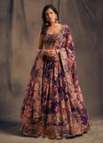 Floral printed lehenga choli dupatta set with embroidery - women's fashion mart