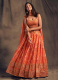 Floral printed lehenga choli dupatta set with embroidery - women's fashion mart