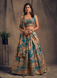 Floral printed lehenga choli dupatta set with embroidery - women's fashion mart
