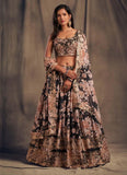 Floral printed lehenga choli dupatta set with embroidery - women's fashion mart