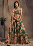 Floral printed lehenga choli dupatta set with embroidery - women's fashion mart