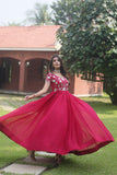 Funcrion Wear Cording Sequins Worked Faux Georgette Gown - women's fashion mart