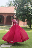 Funcrion Wear Cording Sequins Worked Faux Georgette Gown - women's fashion mart