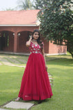 Funcrion Wear Cording Sequins Worked Faux Georgette Gown - women's fashion mart