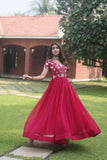 Funcrion Wear Cording Sequins Worked Faux Georgette Gown - women's fashion mart