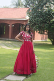 Funcrion Wear Cording Sequins Worked Faux Georgette Gown - women's fashion mart