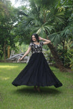 Funcrion Wear Cording Sequins Worked Faux Georgette Gown - women's fashion mart