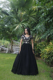 Funcrion Wear Cording Sequins Worked Faux Georgette Gown - women's fashion mart