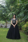 Funcrion Wear Cording Sequins Worked Faux Georgette Gown - women's fashion mart