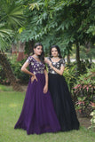 Funcrion Wear Cording Sequins Worked Faux Georgette Gown - women's fashion mart