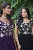 Funcrion Wear Cording Sequins Worked Faux Georgette Gown - women's fashion mart