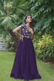 Funcrion Wear Cording Sequins Worked Faux Georgette Gown - women's fashion mart