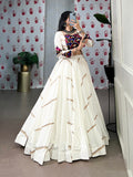 White Color Sequins Lace Touch up Rayon Chaniya Choli