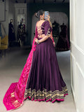 Purple Color Lace Touch Up Silk Georgette Chaniya Choli