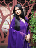 Purple Color Plain Georgette Lehenga Choli With Dupatta