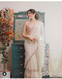 Georgette Ruffle Saree - women's fashion mart