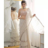 Georgette Ruffle Saree - women's fashion mart