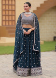 Designer Dark Grey Classic  Lehenga Choli Set - women's fashion mart
