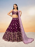 Golden Sequin,Thread,Coding Feather Work Embroidered Georgette Semi - Stitched Lehenga choli - women's fashion mart