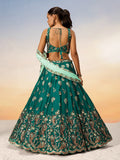 Golden Sequin,Thread,Coding Feather Work Embroidered Georgette Semi - Stitched Lehenga choli - women's fashion mart