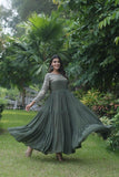 Gorgeous Faux Georgette Function Wear Zari Sequins Work Gown - women's fashion mart