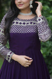 Gorgeous Faux Georgette Function Wear Zari Sequins Work Gown - women's fashion mart