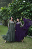 Gorgeous Faux Georgette Function Wear Zari Sequins Work Gown - women's fashion mart