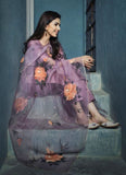 Gorgeous Lavender Color art Silk Base Pant Style Suit -Salwar Kameez Semi Stitched women's fashion mart