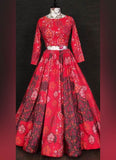 Gorgeous Look Digital Print Red Lehenga Choli -Lehenga Choli Semi Stitched women's fashion mart