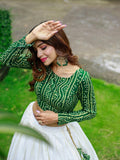 Green Color Foil Printed Pure Cotton Ready Made Blouse -readymade blouse flipkart Free Size women's fashion mart