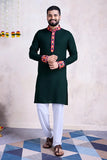 Green Color Men's Wear Embroidered Kurta with Dupatta Collection -Men's Wear M SIZE women's fashion mart