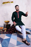 Green Color Men's Wear Embroidered Kurta with Dupatta Collection -Men's Wear M SIZE women's fashion mart