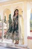Green Digital Printed Russian Silk Zari Sequins Embroidered Gown - women's fashion mart