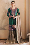 Georgette Red Colour Sharara Suit For Diwali Festival -Dress Dark Red / L women's fashion mart