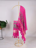 Light Pink Color Printed Gaji Silk Wedding Dupatta