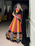 Yellow Color Bandhej And Ajarakh Printed Rayon Chaniya Choli