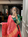 Green Color Dyeing With Lagdi Patta Gaji Silk Lehenga Choli - women's fashion mart