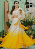 Haldi Special Yellow And White Georgette Simple Lehenga Choli - women's fashion mart