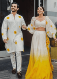 Haldi Special Yellow And White Georgette Simple Lehenga Choli - women's fashion mart