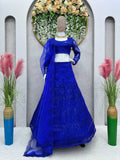 designer blue lehenga choli for women with heavy sequence and embroidery work, wedding wear party wear lehenga choli | Ready To Wear  women's fashion mart