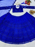 designer blue lehenga choli for women with heavy sequence and embroidery work, wedding wear party wear lehenga choli | Ready To Wear  women's fashion mart