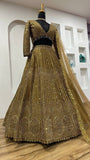 Sabyasachi Designer brown Lehenga Choli Embellished With Beautiful Shimmer Dori Work Wedding Lehenga Choli Party Wear Lehenga Choli | Ready To Wear  women's fashion mart