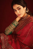 Indian Actress Janhvi Kapoor Red Karwa Chauth Saree -Saree Red women's fashion mart