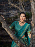 See Green Color Floral Print With Foil Print Tussar Silk Lehenga Choli -floral lehenga choli Unstitched / Semi-Stitched women's fashion mart
