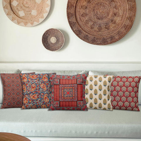 Brawny Cushion Cover Set Of 5 16"X16" - women's fashion mart