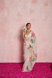 Kamal Beige Organza Silk Saree - women's fashion mart