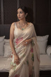 Kamal Beige Organza Silk Saree - women's fashion mart