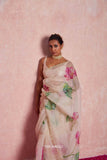 Kamal Beige Organza Silk Saree - women's fashion mart