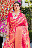 Deep Pink Woven Kanjivaram Saree - Special Wedding Edition -Kanjivaram Saree Default Title women's fashion mart